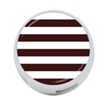 Horizontal Stripes - White and Dark Sienna Brown 4-Port USB Hub (Two Sides)