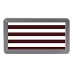Horizontal Stripes - White and Dark Sienna Brown Memory Card Reader (Mini)