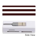 Horizontal Stripes - White and Dark Sienna Brown Memory Card Reader (Stick)