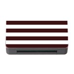 Horizontal Stripes - White and Dark Sienna Brown Memory Card Reader with CF