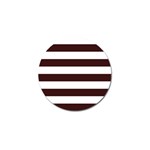 Horizontal Stripes - White and Dark Sienna Brown Golf Ball Marker (4 pack)