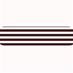 Horizontal Stripes - White and Dark Sienna Brown Medium Bar Mat