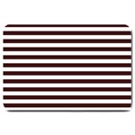 Horizontal Stripes - White and Dark Sienna Brown Large Doormat