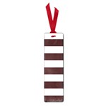 Horizontal Stripes - White and Dark Sienna Brown Small Book Mark