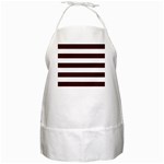 Horizontal Stripes - White and Dark Sienna Brown BBQ Apron
