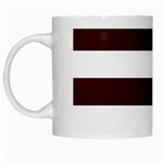 Horizontal Stripes - White and Dark Sienna Brown White Mug