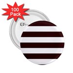 Horizontal Stripes - White and Dark Sienna Brown 2.25  Button (100 pack)