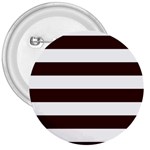 Horizontal Stripes - White and Dark Sienna Brown 3  Button