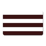 Horizontal Stripes - White and Dark Sienna Brown Magnet (Rectangular)