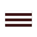 Horizontal Stripes - White and Dark Sienna Brown Sticker (Rectangular)