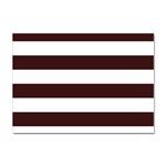 Horizontal Stripes - White and Dark Sienna Brown Sticker A4 (100 pack)