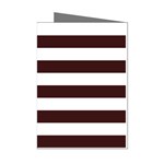 Horizontal Stripes - White and Dark Sienna Brown Mini Greeting Cards (Pkg of 8)