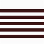 Horizontal Stripes - White and Dark Sienna Brown 5  x 7  Photo Cards