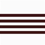 Horizontal Stripes - White and Dark Sienna Brown 4  x 8  Photo Cards