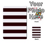 Horizontal Stripes - White and Dark Sienna Brown Multi-purpose Cards (Rectangle)