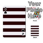 Horizontal Stripes - White and Dark Sienna Brown Playing Cards 54 Designs