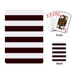 Horizontal Stripes - White and Dark Sienna Brown Playing Cards Single Design