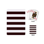 Horizontal Stripes - White and Dark Sienna Brown Playing Cards (Mini)