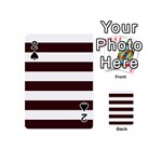 Horizontal Stripes - White and Dark Sienna Brown Playing Cards 54 (Mini)