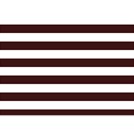Horizontal Stripes - White and Dark Sienna Brown Birthday Cake 3D Greeting Card (7x5)