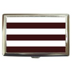 Horizontal Stripes - White and Dark Sienna Brown Cigarette Money Case