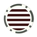 Horizontal Stripes - White and Dark Sienna Brown Poker Chip Card Guard (10 pack)