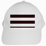 Horizontal Stripes - White and Dark Sienna Brown White Cap
