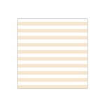 Horizontal Stripes - White and Champagne Orange Satin Bandana Scarf