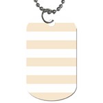 Horizontal Stripes - White and Champagne Orange Dog Tag (One Side)