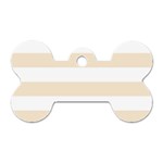 Horizontal Stripes - White and Champagne Orange Dog Tag Bone (One Side)