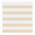 Horizontal Stripes - White and Champagne Orange Medium Glasses Cloth (2 Sides)