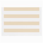 Horizontal Stripes - White and Champagne Orange Large Glasses Cloth (2 Sides)