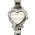 Horizontal Stripes - White and Champagne Orange Heart Italian Charm Watch