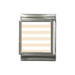 Horizontal Stripes - White and Champagne Orange Italian Charm (13mm)