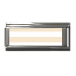 Horizontal Stripes - White and Champagne Orange Superlink Italian Charm (9mm)