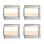 Horizontal Stripes - White and Champagne Orange 9mm Italian Charm (4 pack)