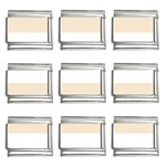 Horizontal Stripes - White and Champagne Orange 9mm Italian Charm (9 pack)
