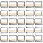 Horizontal Stripes - White and Champagne Orange 9mm Italian Charm (25 pack)