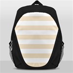 Horizontal Stripes - White and Champagne Orange Backpack Bag