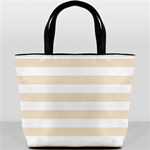 Horizontal Stripes - White and Champagne Orange Bucket Bag