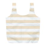 Horizontal Stripes - White and Champagne Orange Full Print Recycle Bag (L)