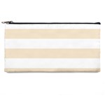 Horizontal Stripes - White and Champagne Orange Pencil Case