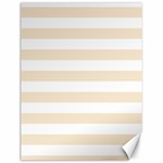 Horizontal Stripes - White and Champagne Orange Canvas 12  x 16 