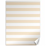 Horizontal Stripes - White and Champagne Orange Canvas 18  x 24 