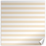 Horizontal Stripes - White and Champagne Orange Canvas 20  x 20 