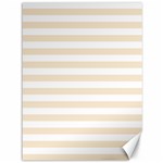Horizontal Stripes - White and Champagne Orange Canvas 36  x 48 