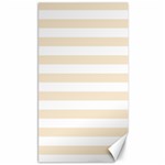 Horizontal Stripes - White and Champagne Orange Canvas 40  x 72 