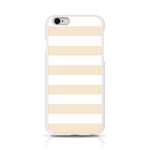 Horizontal Stripes - White and Champagne Orange Apple iPhone 6/6S Silicone Case (Transparent)