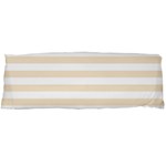 Horizontal Stripes - White and Champagne Orange Body Pillow Case (Dakimakura) (One Side)