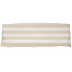 Horizontal Stripes - White and Champagne Orange Body Pillow Case Dakimakura (Two Sides)